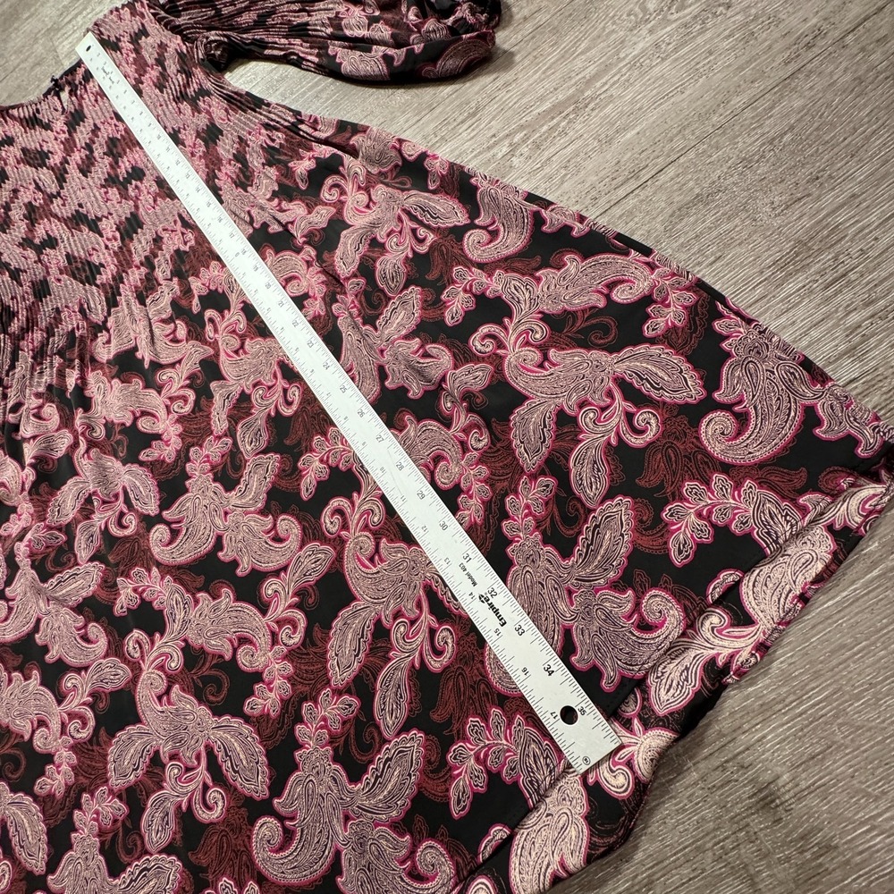 J Jill Dress Women XS Paisley Business Sheath Balloon Sleeve Wearever Collection - Picture 7 of 10
